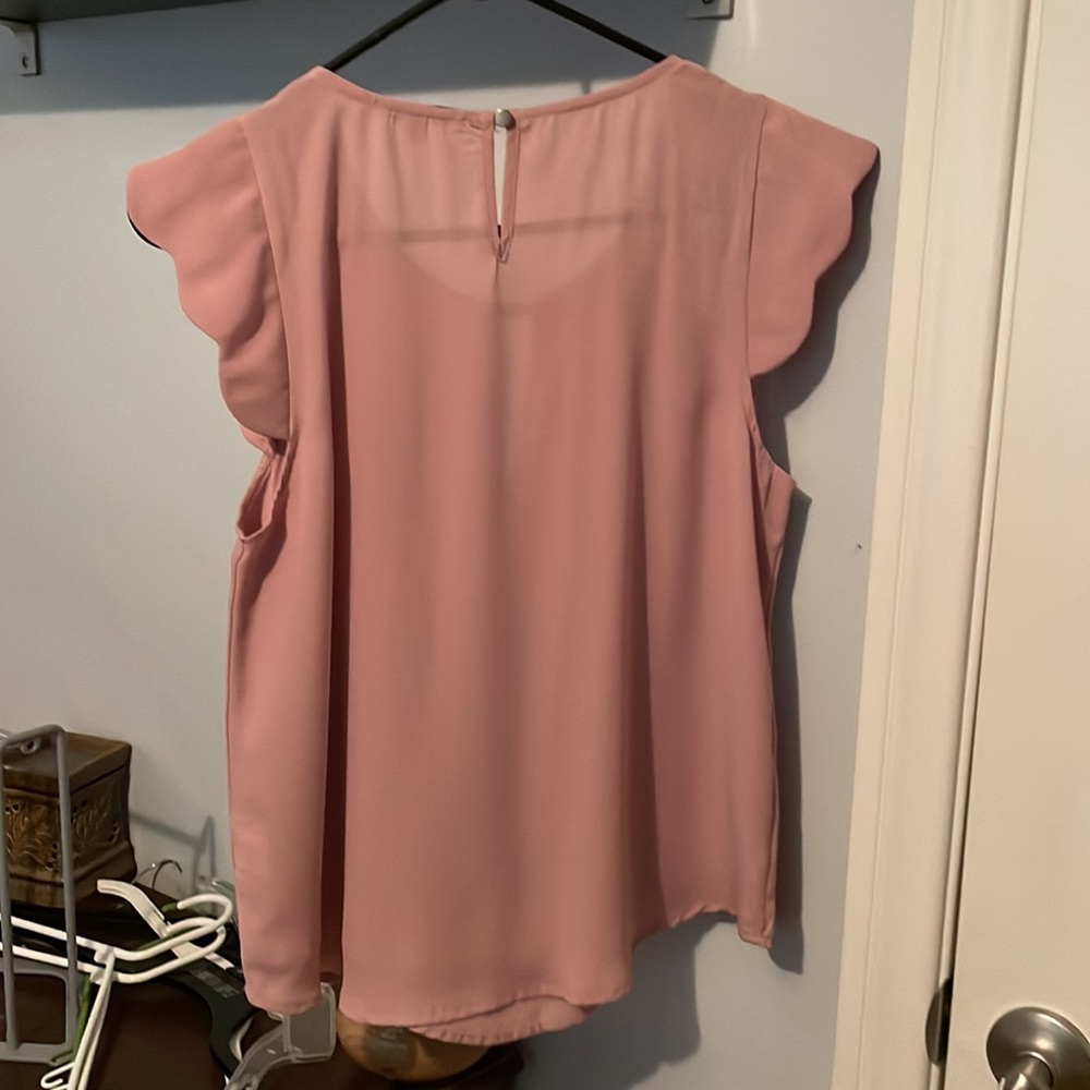 Pink Ruffle Sleeve Top - Picture 2 of 3